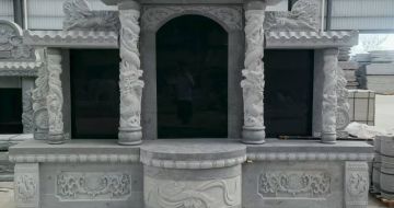 百色 芝麻灰高档墓碑，土墓，可定制