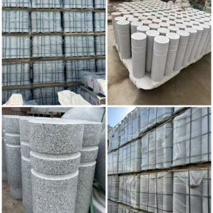 百色 芝麻白花岗岩挡车柱、隔离柱多少钱