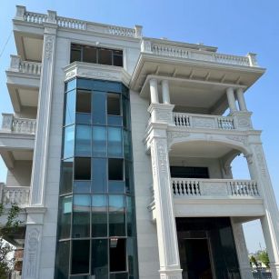 百色 芝麻白花岗岩别墅外墙干挂效果展示