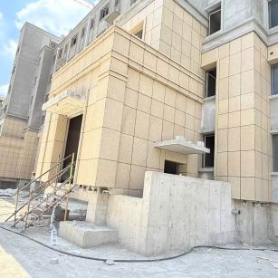 百色 黄金麻干挂，工地实拍