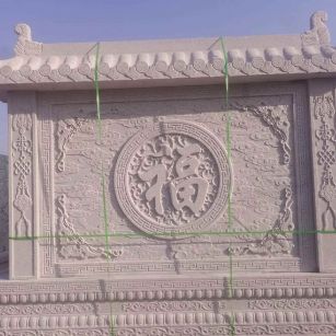 百色 芝麻白花岗岩屏风，照壁，影壁