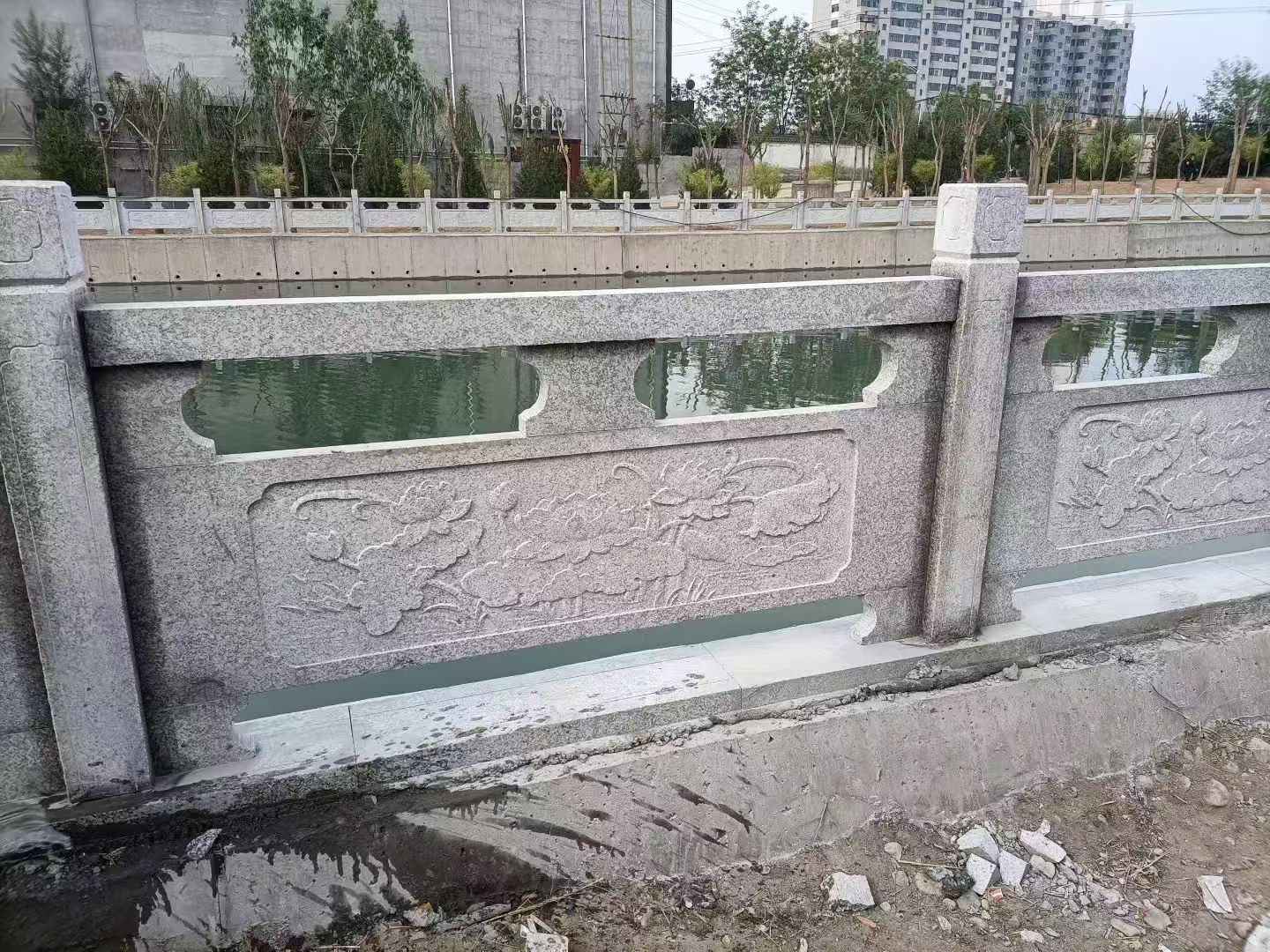 百色 芙蓉白大花桥梁、河道，石材栏杆、围栏、护栏