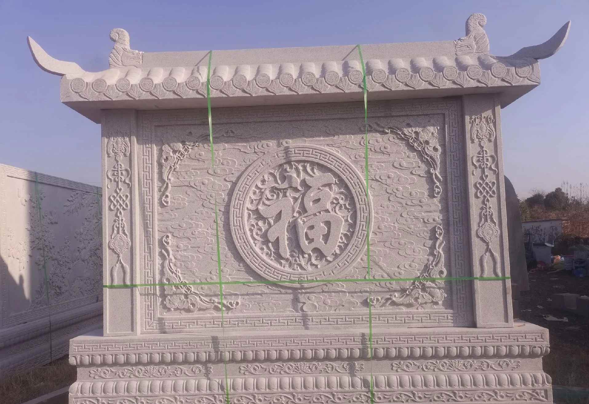 百色 芝麻白花岗岩屏风，照壁，影壁